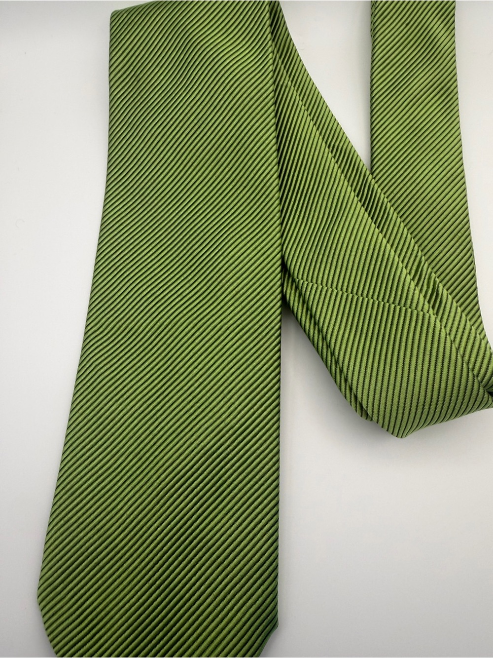 Ralph Lauren Chartreuse Apple Green Silk Cotton Tie Made in England 3.5”